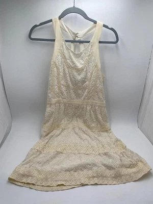 American Eagle Women's Lace Boho Dress 12 Cream - Image 1 of 4