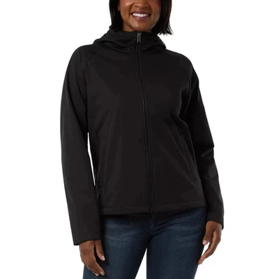 Chaqueta cortavientos softshell negra con capucha para mujer 32 Degrees Heat XS nueva sin etiquetas Foto 1 de 4