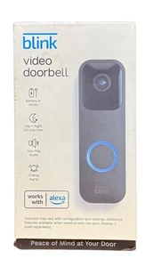 Blink Video Doorbell Camera Wired/Wireless Two Way Audio HD video NEW Open Box - Picture 1 of 5