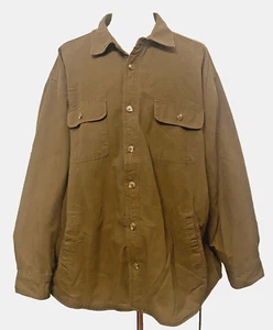 Vtg OUTDOOR LIFE Men's 3XL Fleece Lined Coat Jacket Cotton Brown Denim Hunting - Picture 1 of 11