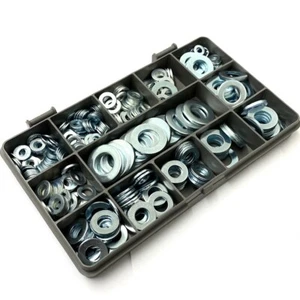 395 SURTIDO ENCHAPADO EN ZINC M4 M5 M6 M8 M10 M12 FORMA DE LAVADORA PLANA KIT - Imagen 1 de 2