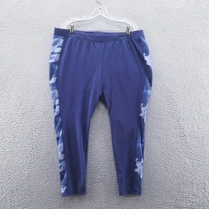 Catherines Womens Active Leggings 2XW Petite Blue Camo Print Pull On Comfy - Picture 1 of 14