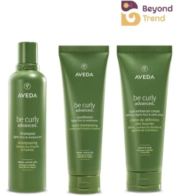 Aveda BE CURLY Shampoo & Conditioner & Curl Enhancer Cream 3.4 Oz Trio Pack New - Image 1 of 4