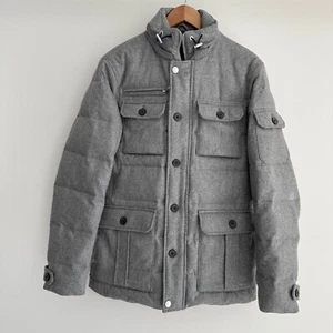 SuitSupply Puffer Jacket Mens XS / S Wool Parka Cargo Pockets Quilted Down Coat - Picture 1 of 15