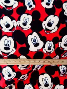 Fleece DISNEY'S MICKEY MOUSE Printed Fabric - MICKEY All over / 58" Wide / SBY - Picture 1 of 1
