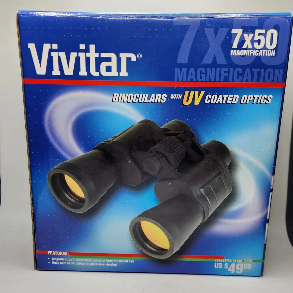 Vivitar Binoculars 7 x 50 Magnification with UV Coated Optics New In Box - Image 1 of 3