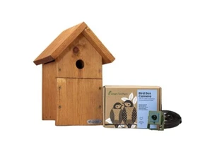 Wired Night Vision Bird Box Camera, Hanging Wooden Bird House And TV Cables - Picture 1 of 9