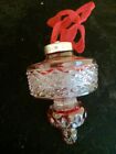 Vtg 2002 Waterford Cut Crystal Red Cased Ball Spire 4" Christmas Ornament W/ Box