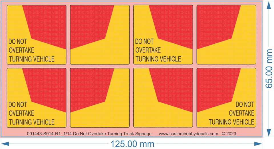 Señalización de camión giratorio No adelante - 1/14 1/16 1/18 1/25 1/50 1/87 - WD Foto 1 de 1
