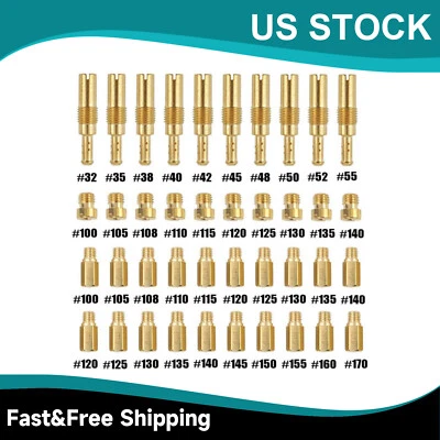 New For PWK Keihin CVK Carb Gold Carburetor Main Jet Slow Pilot Jet Kit / 40PC — 第 1/4 张图片