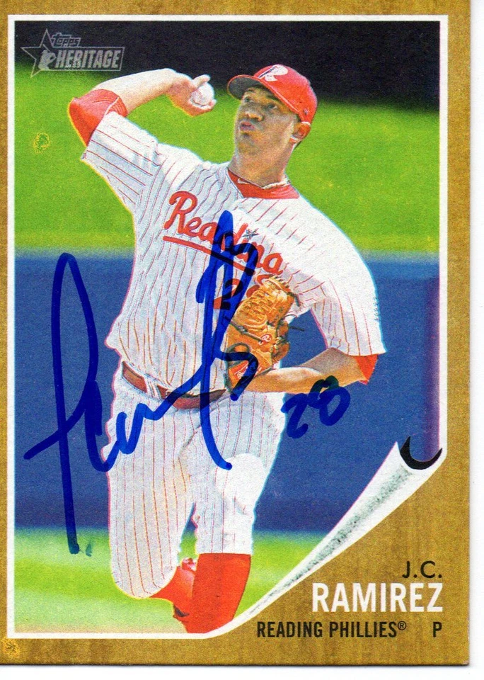 J.C. Ramirez Reading Phillies 2011 Topps Heritage Signed Card - Image 1 of 1