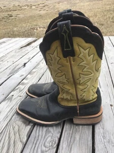 Ariat Sweetwater Black Green Leather Square Toe Cowboy Boots Size 7.5D 10008807 - Picture 1 of 18