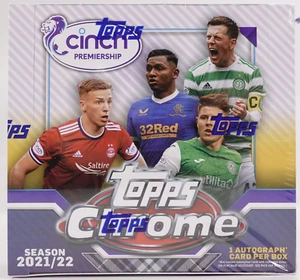 2021/22 Topps cromado Scottish Premiership caja de hobby de fútbol *Sellado 1 cromo automático - Imagen 1 de 3