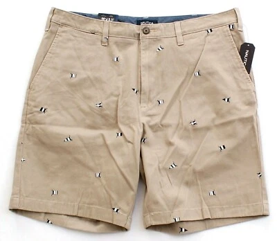 Nautica классический крой хаки флаг печать эластичной хлопок палуба шорты мужские новый с Ярлыками - Изображение 1 из 2