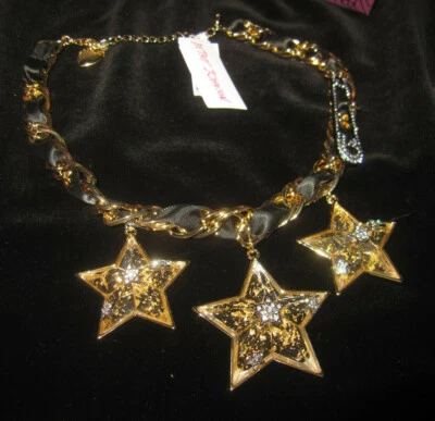 BETSEY JOHNSON CELESTIAL PUNK 3 LARGE STARS AND BLING STATEMENT  - Image 1 of 4
