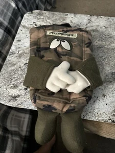Vintage 1990 PFC Dooffles Peter G Blank Imagination Factory Camo Plush Bag - Picture 1 of 4