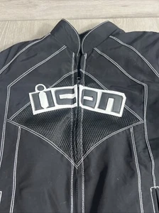 icon Performance Riding Jacket Black Small Protective Padding Quilted Lining - Picture 1 of 20
