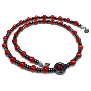 Serie Collar de Piedras Preciosas Curativas-Ágata Roja Natural -6 mm 18 pulgadas - Cuentas de Piedra - Imagen 1 de 10