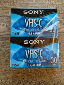 Lot of 2 Sony VHS-C 30 Minute Premium Camcorder Tape Sealed - Picture 1 of 6