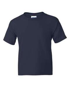 Gildan Youth Dry Blend Short Sleeve T-Shirt Boys' Girls' Small 6-8 Navy Blue Tee
