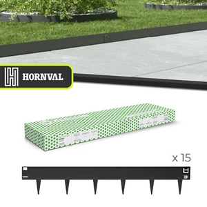 Metall Beeteinfassung mit Dornen 100 cm 15 Stück im Set Graphite Gartenränder O1 - Bild 1 von 14