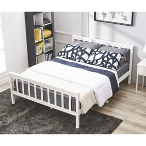 Pine Wooden 4FT6 Double Bed Frame Slatted Bedframe Bedroom Furniture - Picture 1 of 19