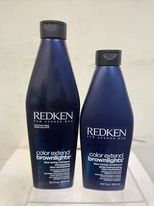 Redken Color Extend Brownlights Blue Toning Shampoo 10.1oz & Conditioner 8.5oz