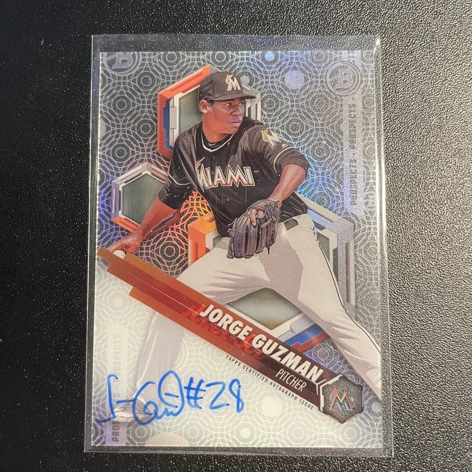 Jorge Guzman 2018 Bowman High Tek Prospect Auto Miami Marlins - Image 1 of 1
