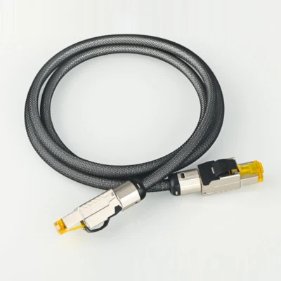 Pure Silver CAT8 Ethernet Network Cable HiFi 40Gbps 2000MH RJ45 Patch Cord - Image 1 of 4