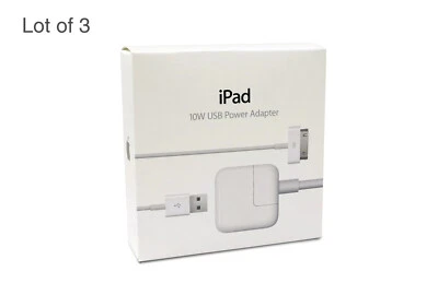 Paquete de 3 Nuevo Adaptador de Corriente Cargador de Pared Apple 10W USB-A para iPhone iPad iPod A1357 Foto 1 de 3