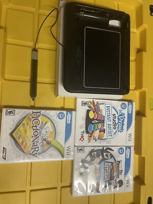 Nintendo Wii U Draw Tablet Pad + Paquete de 3 Juegos Instantáneo Artista Piccionario Disney Foto 1 de 4