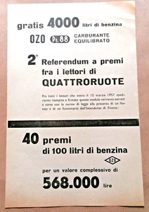 1957 per COLLEZIONISTI QUATTRORUOTE SUPPLEMENTO al n 2/1957 SCHEDA 2° REFERENDUM - Imagen 1 de 2