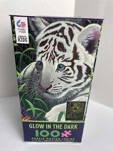 Ceaco - Kids Glow-in-The Dark White Tiger - 100 Piece Jigsaw Puzzle 15 x 11 - Picture 1 of 5
