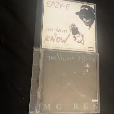 2 Rap CDs Eazy E Just Tah Let U Know Single MC Ren The Villain In Black Album - Image 1 of 2