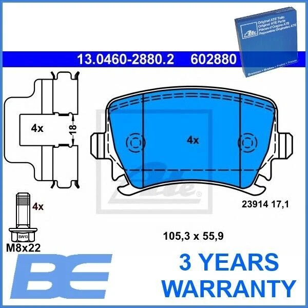 ATE 13.0460-2880.2 Bremsbelagsatz Scheibenbremse