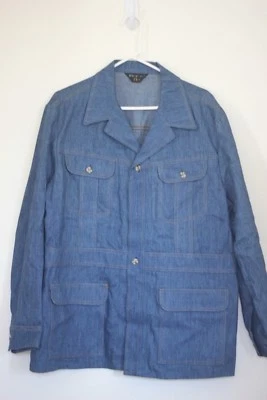 CHAQUETA VAQUERA LEE SEPARADA ABRIGO LARGO VINTAGE AZUL JEAN WESTERN AÑOS 70 UNISEX Foto 1 de 4