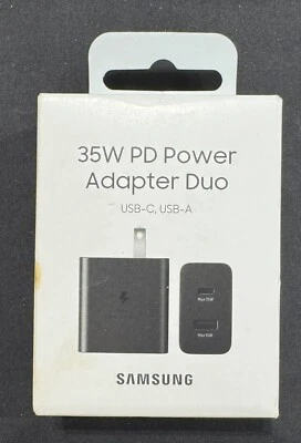 Samsung Dual USB-C / USB-A 35W PD Power Adapter Duo Charging Block - Black - Image 1 of 2