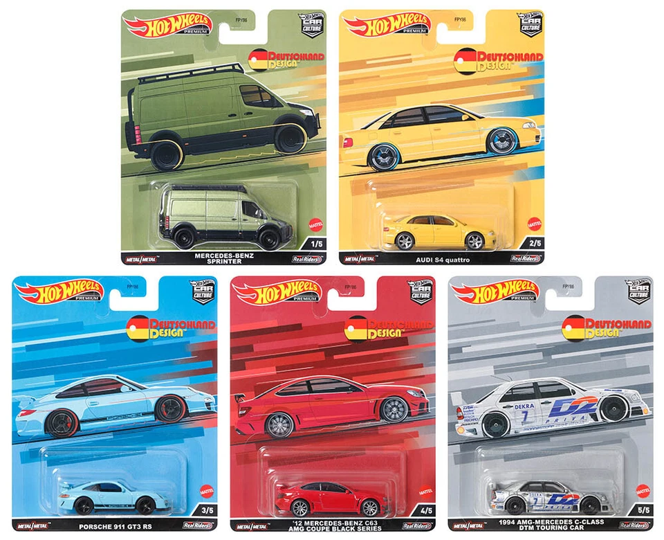 Alemania Design Set 2022 Car Culture 5 Modelos 1:64 Hot Wheels FPY86 - 978K