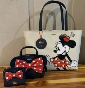 KATE SPADE DISNEY MINNIE MOUSE FRANCIS TOTE & MAISE CROSSBODY ADALYN WALLET NWT - Picture 1 of 12