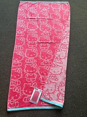 HELLO KITTY  PINK BEACH TOWEL  100% COTTON LARGE 36” x 68” NEW! - Image 1 of 4