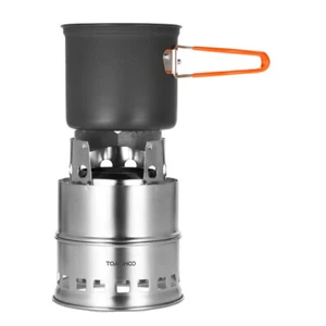 TOMSHOO Estufa de Leña para Camping Estufas de Acero Inoxidable Mini Estufa de Barbacoa Portátil - Imagen 1 de 23
