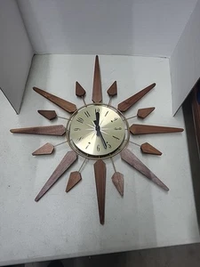 Orologio da parete Sears Roebuck Starburst Sunburst anni 70 20" MCM - Foto 1 di 7