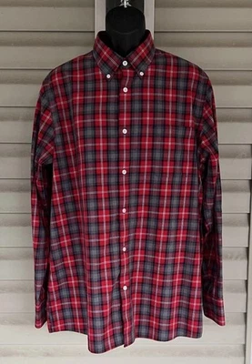 Camisa Nordstrom para Hombres Smartcare Roja a Cuadros Sin Arrugas Talla XL Calce Regular Foto 1 de 4