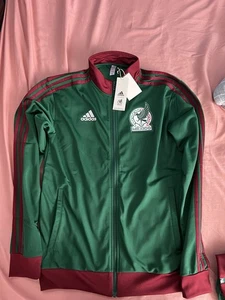 Neu mit Etikett Adidas Mexiko DNA Trainingsjacke Herren Fußball durchgehender Reißverschluss grün "  - Bild 1 von 3