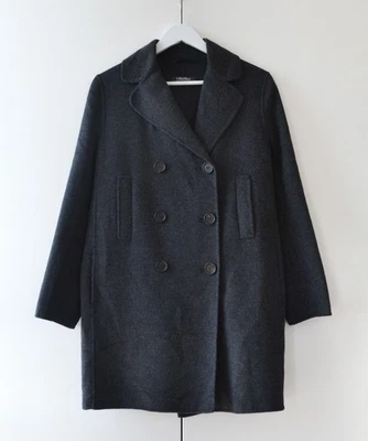 Womens MAX MARA Coat Jacket Angora Wool Overcoat Buttons Pockets Grey IT 42 US 8 - Image 1 of 4