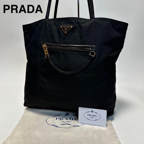 l52 Extreme Beauty Prada Triangle Logo Nylon Noir Sac à Main avec Carte G