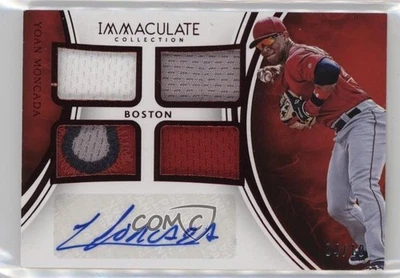 2016 Panini Immaculate Quad Material Red /10 Yoan Moncada #QMA-YM Auto - Image 1 of 2