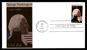 Mayfairstamps US FDC 1982 George Washington and Flag First Day Cover aau_27971 - Picture 1 of 2