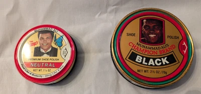 Muhammad Ali's Champion Brand Shoe Polish Tins in Black and Neutral Set of 2 - Image 1 of 4