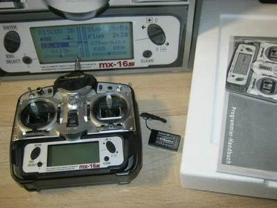 Graupner Sender MX 16 Syn 35 Mhz  mit Akkubox  + Empfänger Scanempfänger - Bild 1 von 4